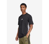 T-shirt adidas Essentials Single 3 Stripes manches courtes noir blanc - XS