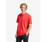 T-shirt adidas Essentials Single 3 Stripes manches courtes rouge intense noir - L