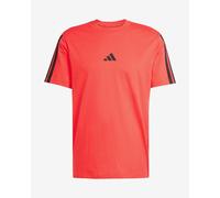 T-shirt adidas Essentials Single Jersey 3-Stripes manches courtes rouge noir - L