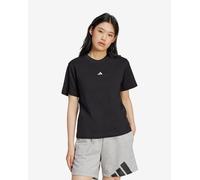 Adidas Damen Essentials Small Logo Cotton T-Shirt, Black/White, S