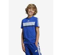 Adidas T-shirt Seasonal Essentials TIBERIO 3 bandes manches courtes 9-10 ans bleu/blanc