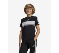 T-shirt adidas Seasonal Essentials Tiberio 3 bandes manches courtes noir pur blanc junior - 164