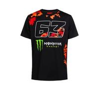 T-Shirt Adulte Bagnaia Monster Energy 63 Moto GP (FR/ES, Alpha/Lettres, XXL, Taille Normale, Taille Normale, Noir)