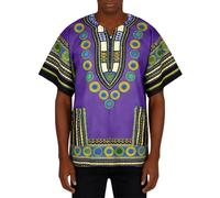 T-shirt africain 2026 pour homme avec imprimé pour la vie quotidienne, tricot léger et confortable pour toutes les saisons., lilas, M