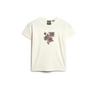 T-shirt ajustÃ© brodÃ© effet tatouage femme Superdry Beige XL