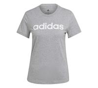 Adidas Femme Essentials Slim Logo Tee, Medium Grey Heather/White, S