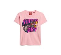 Superdry Neon Motor Graphic Fitted Short Sleeve T-shirt Rose XS Femme