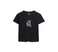 Superdry Tattoo Embroidered Fitted Short Sleeve T-shirt Noir 2XS Femme