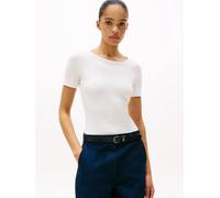 T-Shirt Ajusté Côtelé Slim 5x2 Rib C-Nk Ss/Ecru - Xxl