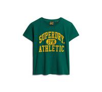 Superdry Varsity Flocked Fitted Short Sleeve T-shirt Vert XL Femme