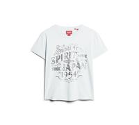 T-shirt ajusté métallisé femme Superdry Workwear Bleu S