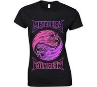 T-shirt ajusté noir Yin Yang coloré de Metallica pour femme : très grand Noir G