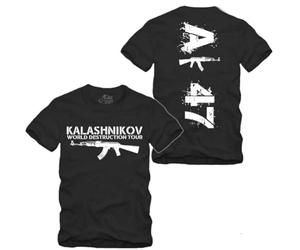 T-shirt AK 47 World Destruction Tour - Noir - Tailles S à XXXXL, Noir , M