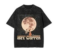 T Shirt Alex Singer Warren Tour 2025 Sweat Shirt Rétro À Manches Courtes Col Rond Style Hip Hop en Coton Délavé pour Homme Et Femme Vêtement Décontracté Grande Taille-Black&H||m