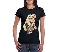 T Shirt Alice au Pays des Merveilles Femme Fille Tee Shirt Princesse Tatoue Punk Rock, Femme - S