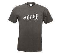 T-Shirt - Alien Peace UFO Evolution - Graphite - L - imprimé avec Motif - été - Chemise Amusante - Sport - Loisirs