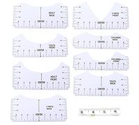 T - Shirt Alignment Tool 9 Pack | PVC V - Neck Ruler for DIY Design Centering | Shirt Tape Measure for Adult Youth Toddler Infant Sewing Projects