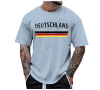 T-shirt Allemagne pour homme Coupe du monde 2024 avec imprimé drapeau de l'Allemagne, manches courtes, col rond, tendance tendance, article de supporter de l'Allemagne Euro 2024, t-shirt pour homme,