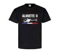 T-shirt Alouette II Hélicoptère France Aérospatiale SE3130 - SA-318C - Armée militaire - #22144 - Noir - Large