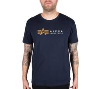 Alpha Industries Label Short Sleeve T-shirt Bleu S Homme