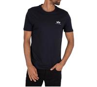 T-shirt - Alpha Industries - Basic T Small Logo - Bleu - Manches Courtes - Col Arrondi M