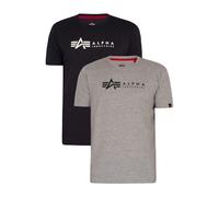 Alpha Industries T-shirt Label T Lot de 2 Gris Taille S
