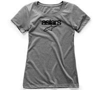 Alpinestars Women's Heritage Blaze Tee t-Shirt Logo Manches Courtes Coupe Moderne Femme Women's Heritage Blaze Tee Grey Heather FR: 2XL (Taille Fabricant: 2XL)