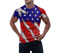 T-Shirt American Day Vintage Flag USA Tee Shirt Homme V Coton