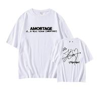 T-Shirt AMORTAGE de l'album JI-SOO Blink imprimé Merch Tee-Shirt Unisexe en Coton(White,XL)