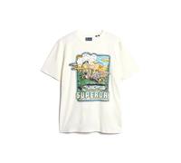 Superdry Neon Travel Graphic Loose Short Sleeve T-shirt Beige L Homme