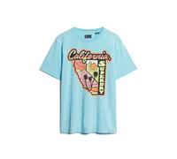 Superdry Neon Travel Graphic Loose Short Sleeve T-shirt Bleu M Homme