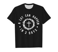 T-shirt ample avec imprimé lettre grande taille pour un usage quotidien, manches courtes, col rond, matériau en coton doux pour homme et femme, Noir , L
