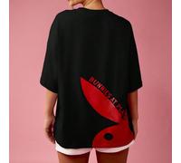 T-shirt ample en coton à imprimé graphique de style urbain contemporain, coupe ample et décontractée, idéal pour les week-ends et les festivals d'été L,M,S,XL,XS,XXL,XXS,XXXL,XXXXLLettresTissu tricoté