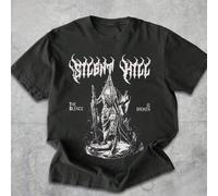 T-shirt ample et décontracté à manches courtes, col rond, imprimé rétro Silent Hill, pour femmes grandes tailles, pour l'été 0XL,1XL,2XL,3XL,4XLTissu tricoté