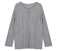 T-shirt ample mi-long style paresseux à manches longues pour l'été, gris, XL