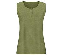 T-shirt ample sans manches pour femme avec boutons de couleur unie, ag, XXXL