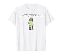 T-shirt amusant avec grenouille « Hold on Partner I'm Growing A Little Buckarro » T-Shirt
