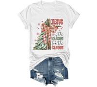T-shirt amusant avec inscription « Jesus is The Reason for The Season » - Motif croix chrétienne - Noël - Jésus est la raison, blanc, 3XL