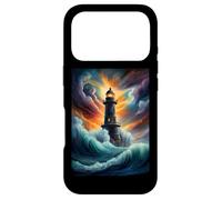 T-Shirt Amusant avec Phare, Vagues Qui s'écrasent, Coucher du Soleil, Phare Coque pour iPhone 17 Pro