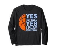 T-Shirt Amusant de Basket-Ball « Yes I'm Tall » Manche Longue