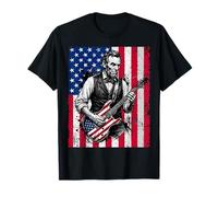 T-Shirt Amusant du 4 Juillet avec Le Drapeau américain d'Abraham Lincoln T-Shirt