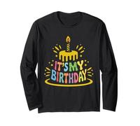 T-Shirt Amusant et coloré « It's My Birthday » pour célébration Manche Longue