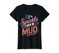 T-Shirt Amusant et Unique avec Inscription « I Sparkle Even in The Mud Mud Run » T-Shirt