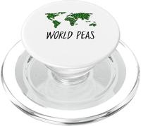 T-Shirt Amusant Jeu de Mots World Peas T-Shirt World Peace Play on Words PopSockets PopGrip pour MagSafe
