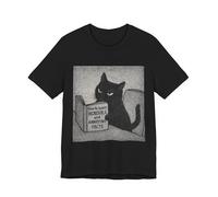 T-shirt amusant pour chat - Comment apprendre des faits incroyables et ennuyeux, chemise unisexe à manches courtes, cadeau pour amoureux des chats, vêtements humoristiques, Noir/blanc, XS