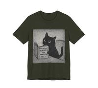 T-shirt amusant pour chat - Comment apprendre des faits incroyables et ennuyeux, chemise unisexe à manches courtes, cadeau pour amoureux des chats, vêtements humoristiques, Olive foncé, S