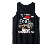 T-shirt amusant pour chat noir, It's Fine, Everything Is Fine Christmas Débardeur