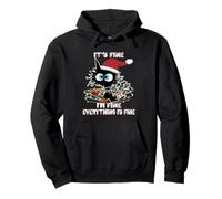 T-shirt amusant pour chat noir, It's Fine, Everything Is Fine Christmas Sweat à Capuche