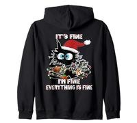 T-shirt amusant pour chat noir, It's Fine, Everything Is Fine Christmas Sweat à Capuche