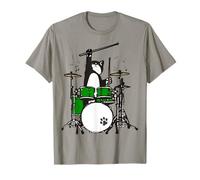 T-shirt amusant pour enfants avec chat jouant de la batterie T-Shirt